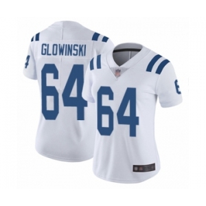Women's Indianapolis Colts #64 Mark Glowinski White Vapor Untouchable Limited Player Football Jersey