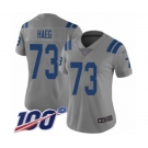 Women's Indianapolis Colts #73 Joe Haeg Limited Gray Inverted Legend 100th Season Football Jersey
