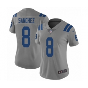 Women's Indianapolis Colts #8 Rigoberto Sanchez Limited Gray Inverted Legend Football Jersey