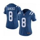 Women's Indianapolis Colts #8 Rigoberto Sanchez Limited Royal Blue Rush Vapor Untouchable Football Jersey