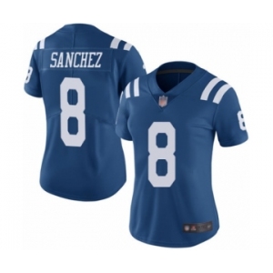 Women's Indianapolis Colts #8 Rigoberto Sanchez Limited Royal Blue Rush Vapor Untouchable Football Jersey