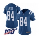 Women's Indianapolis Colts #84 Jack Doyle Limited Royal Blue Rush Vapor Untouchable 100th Season Football Jersey