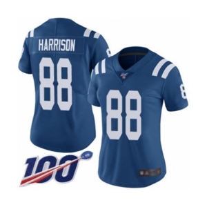 Women's Indianapolis Colts #88 Marvin Harrison Royal Blue Team Color Vapor Untouchable Limited Player 100th Season Football Jersey