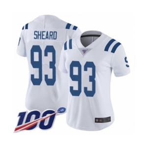 Women's Indianapolis Colts #93 Jabaal Sheard White Vapor Untouchable Limited Player 100th Season Football Jersey