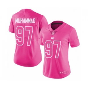 Women's Indianapolis Colts #97 Al-Quadin Muhammad Limited Pink Rush Fashion Football Jersey