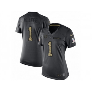 Women's Nike Indianapolis Colts #1 Pat McAfee Limited Black 2016 Salute to Service NFL Jersey
