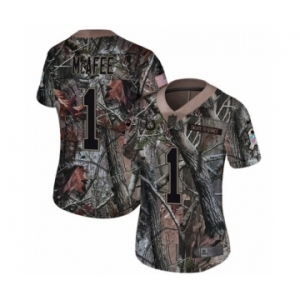Women's Nike Indianapolis Colts #1 Pat McAfee Limited Camo Rush Realtree NFL Jersey