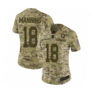 Women's Nike Indianapolis Colts #18 Peyton Manning Limited Camo 2018 Salute to Service NFL Jersey