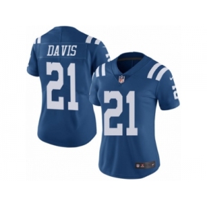 Women's Nike Indianapolis Colts #21 Vontae Davis Limited Royal Blue Rush NFL Jersey