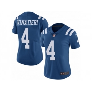 Women's Nike Indianapolis Colts #4 Adam Vinatieri Limited Royal Blue Rush NFL Jersey