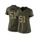 Women's Nike Indianapolis Colts #51 John Simon Limited Green Salute to Service NFL Jersey