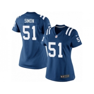Women's Nike Indianapolis Colts #51 John Simon Limited Royal Blue Team Color NFL Jersey