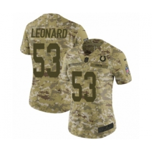Women's Nike Indianapolis Colts #53 Darius Leonard Limited Camo 2018 Salute to Service NFL Jersey