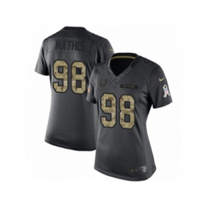 Women's Nike Indianapolis Colts #98 Robert Mathis Limited Black 2016 Salute to Service NFL Jersey