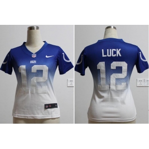 nike women nfl jerseys indianapolis colts #12 luck blue-white-2[nike drift fashion][second version]