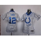 nike women nfl jerseys indianapolis colts #12 luck [fem fan zebra]