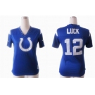 nike women nfl jerseys indianapolis colts #12 luck field flirt fashion blue[nike 2012]