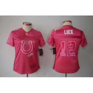 nike women nfl jerseys indianapolis colts #12 luck pink[2012 fem fan]