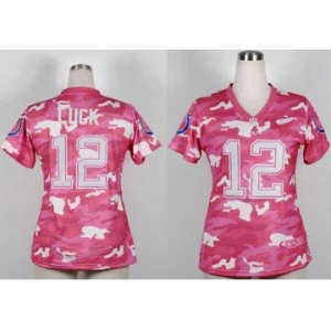 nike women nfl jerseys indianapolis colts #12 luck pink[fashion camo]
