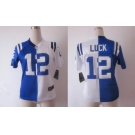 nike women nfl jerseys indianapolis colts #12 luck white-blue[Elite split]