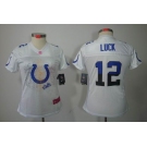 nike women nfl jerseys indianapolis colts #12 luck white[2012 fem fan]