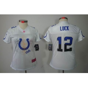 nike women nfl jerseys indianapolis colts #12 luck white[2012 fem fan]