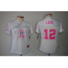 nike women nfl jerseys indianapolis colts #12 luck white[breast cancer awareness fashion]