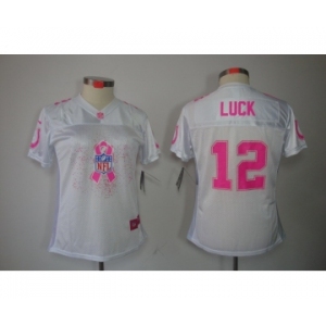 nike women nfl jerseys indianapolis colts #12 luck white[breast cancer awareness fashion]