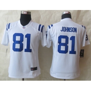 nike women nfl jerseys indianapolis colts #81 johnson white[nike limited]