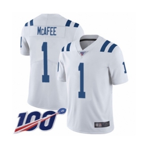 Youth Indianapolis Colts #1 Pat McAfee White Vapor Untouchable Limited Player 100th Season Football Jersey