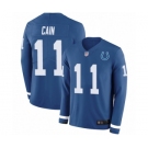 Youth Indianapolis Colts #11 Deon Cain Limited Blue Therma Long Sleeve Football Jersey