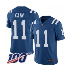 Youth Indianapolis Colts #11 Deon Cain Limited Royal Blue Rush Vapor Untouchable 100th Season Football Jersey