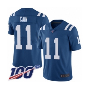 Youth Indianapolis Colts #11 Deon Cain Royal Blue Team Color Vapor Untouchable Limited Player 100th Season Football Jersey