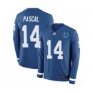 Youth Indianapolis Colts #14 Zach Pascal Limited Blue Therma Long Sleeve Football Jersey