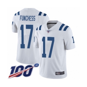 Youth Indianapolis Colts #17 Devin Funchess White Vapor Untouchable Limited Player 100th Season Football Jersey