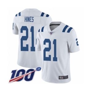 Youth Indianapolis Colts #21 Nyheim Hines White Vapor Untouchable Limited Player 100th Season Football Jersey