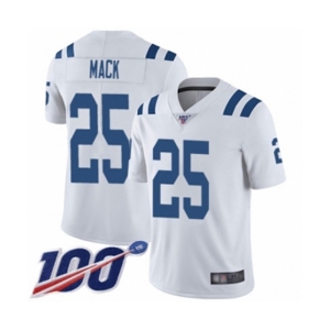 Youth Indianapolis Colts #25 Marlon Mack White Vapor Untouchable Limited Player 100th Season Football Jersey