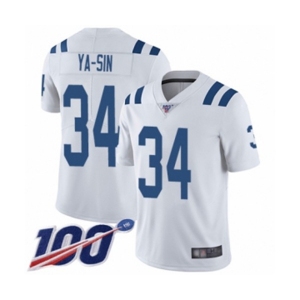 Youth Indianapolis Colts #34 Rock Ya-Sin White Vapor Untouchable Limited Player 100th Season Football Jersey