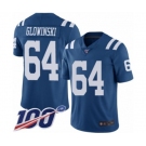 Youth Indianapolis Colts #64 Mark Glowinski Limited Royal Blue Rush Vapor Untouchable 100th Season Football Jersey