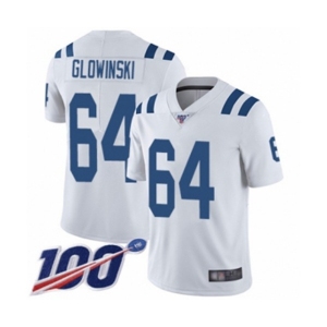 Youth Indianapolis Colts #64 Mark Glowinski White Vapor Untouchable Limited Player 100th Season Football Jersey