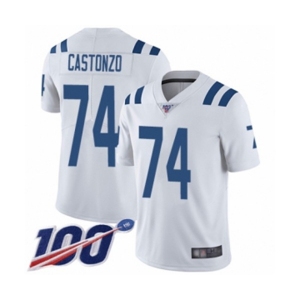 Youth Indianapolis Colts #74 Anthony Castonzo White Vapor Untouchable Limited Player 100th Season Football Jersey