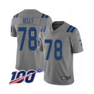 Youth Indianapolis Colts #78 Ryan Kelly Limited Gray Inverted Legend 100th Season Football Jersey