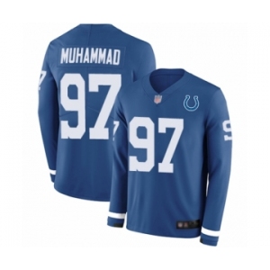 Youth Indianapolis Colts #97 Al-Quadin Muhammad Limited Blue Therma Long Sleeve Football Jersey