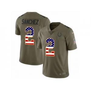 Youth Nike Indianapolis Colts #2 Rigoberto Sanchez Limited Olive USA Flag 2017 Salute to Service NFL Jersey