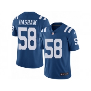Youth Nike Indianapolis Colts #58 Tarell Basham Limited Royal Blue Rush NFL Jersey