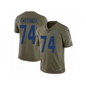 Youth Nike Indianapolis Colts #74 Anthony Castonzo Limited Olive 2017 Salute to Service NFL Jersey