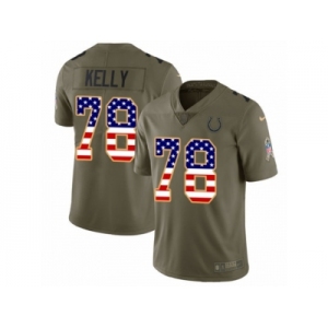 Youth Nike Indianapolis Colts #78 Ryan Kelly Limited Olive USA Flag 2017 Salute to Service NFL Jersey