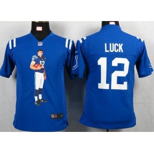 nike youth nfl jerseys indianapolis colts #12 luck blue[portrait fashion]
