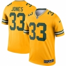 Men's Green Bay Packers #33 Aaron Jones Nike Gold Inverted Legend Jersey