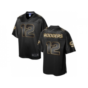Nike Green Bay Packers #12 Aaron Rodgers Pro Line Black Gold Collection Jersey[Game]